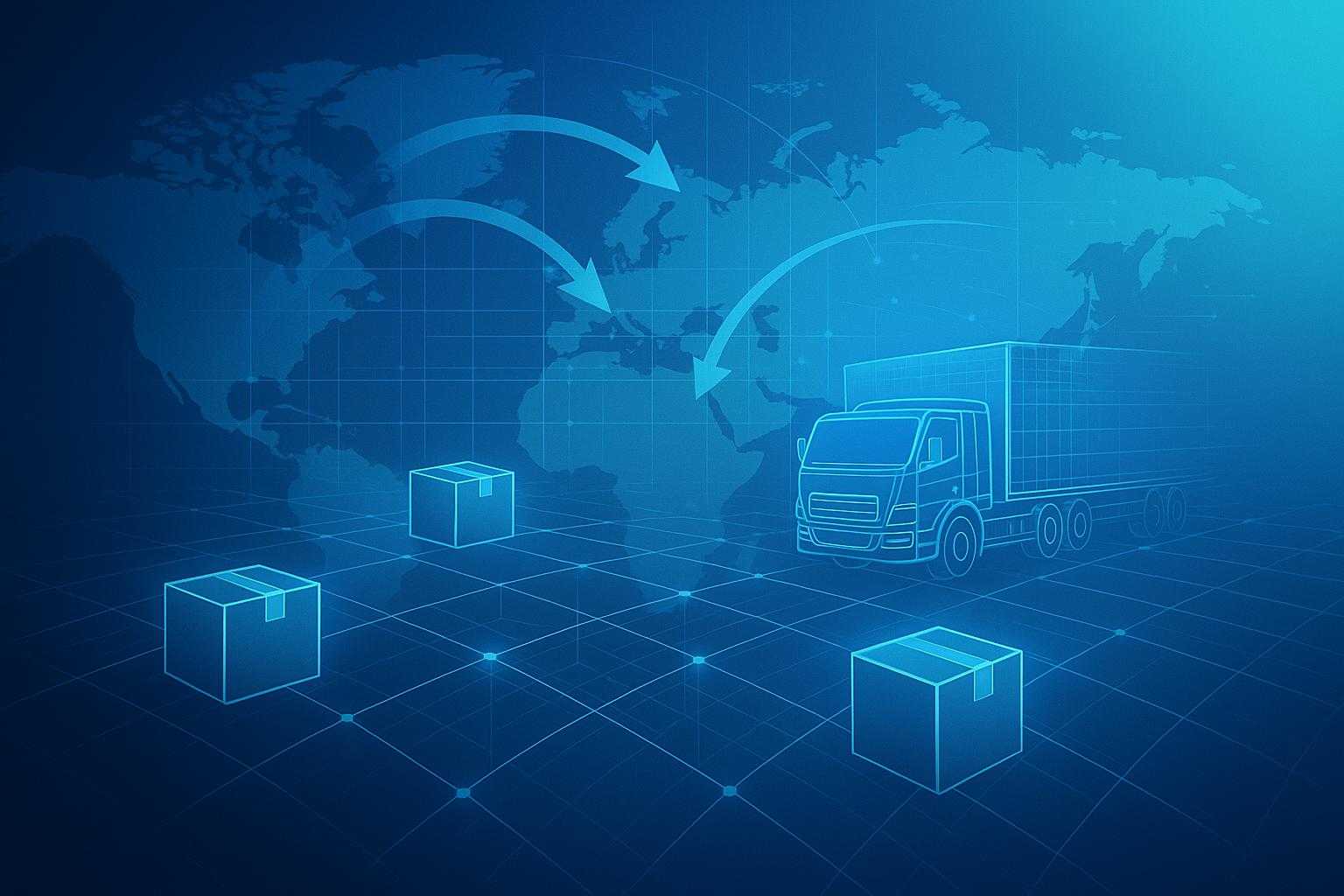 Futuristic logistics illustration